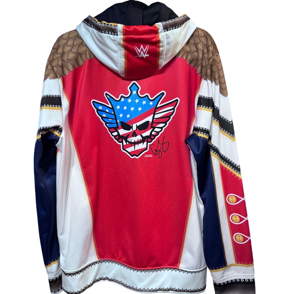 WWE Cody Rhodes Hoodie Mens Large American Nightmare Full Zip Red White Blue